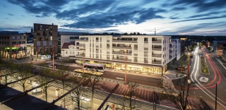 Stadtbild Aalen bei Nacht